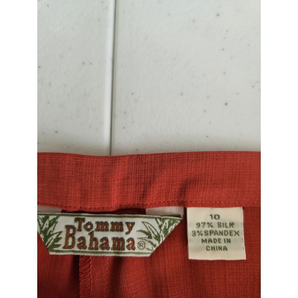 Tommy Bahama womens silk blend pants sz 10 coral ankle resort vacation Career - Picture 6 of 10